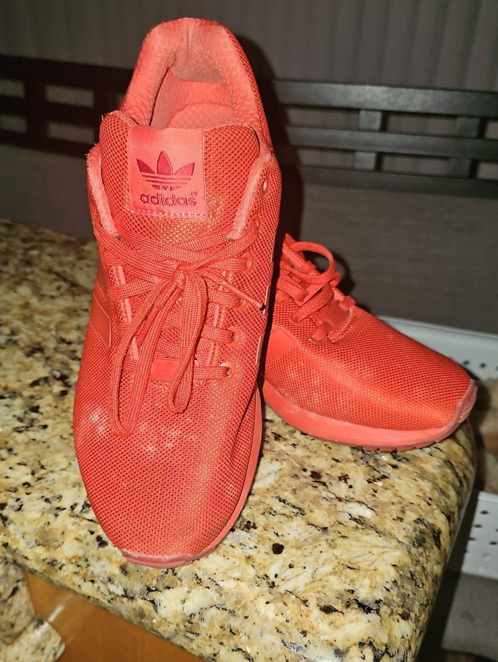 adidas Men’s Red Mesh Lace-Up Sneakers